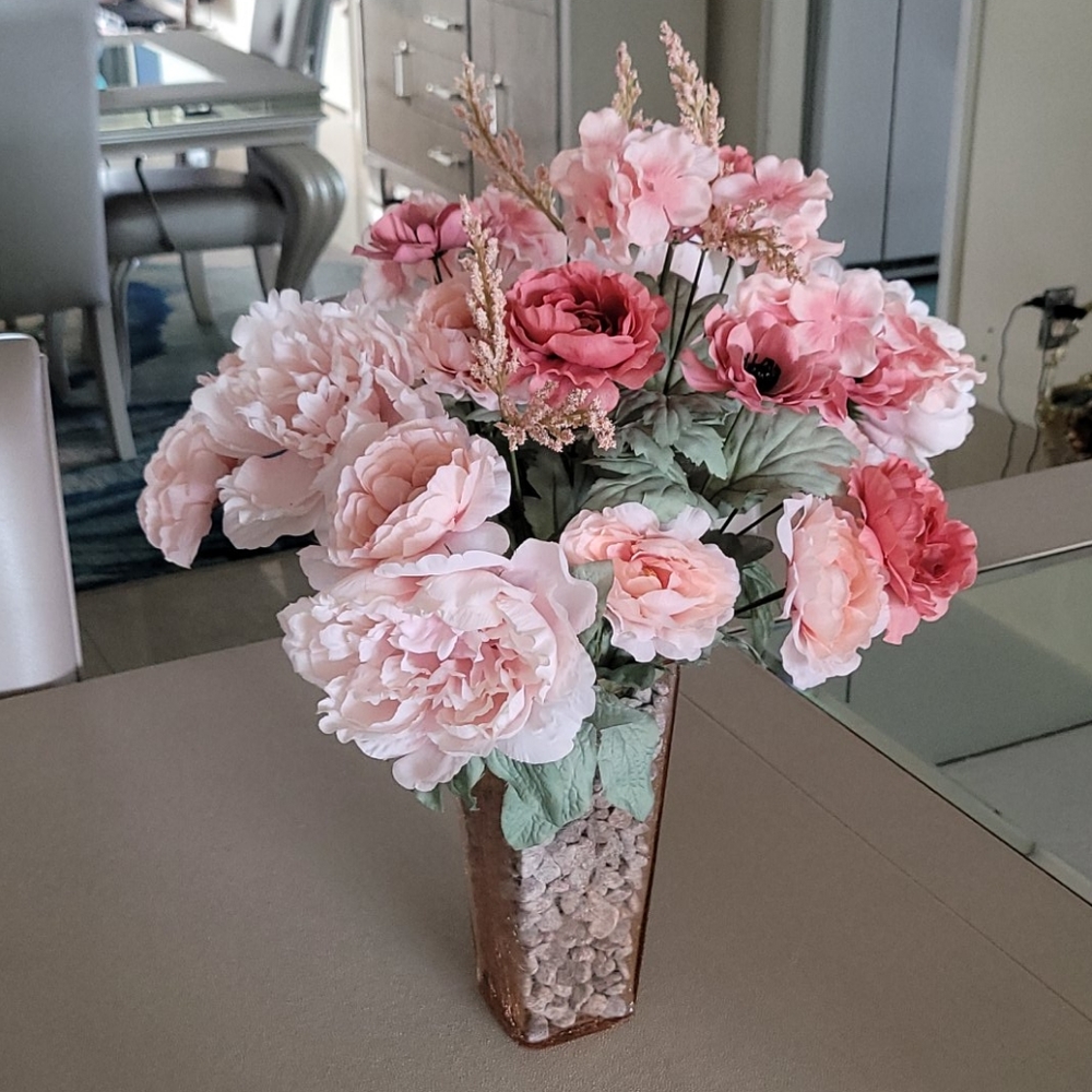 Pink Artificial Floral Arrangement -21 Stems